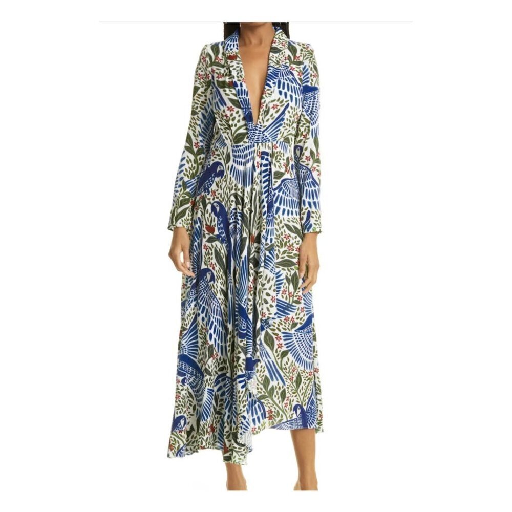 FARM Rio Blue Macaw Flight Maxi Dress